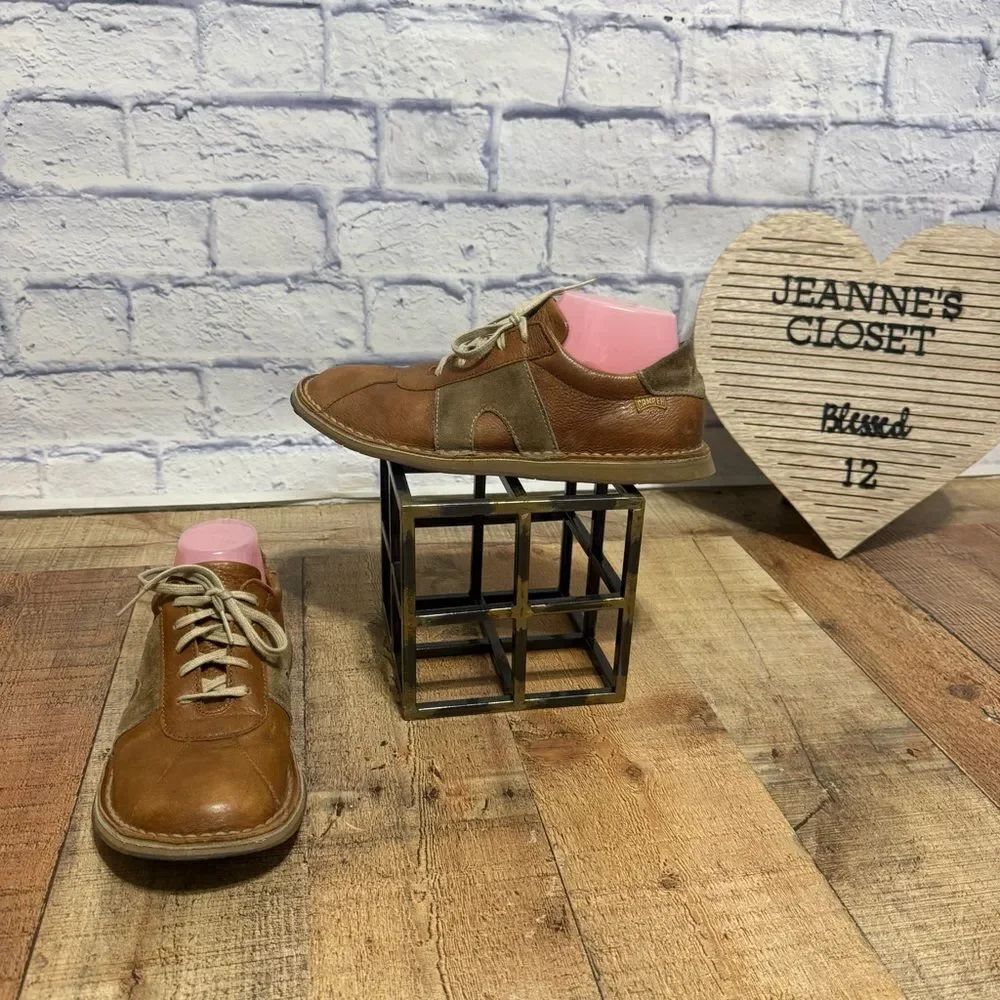 Vintage Camper Shoes, Leather Shoes, Hand Stitched Shoes, EU 39